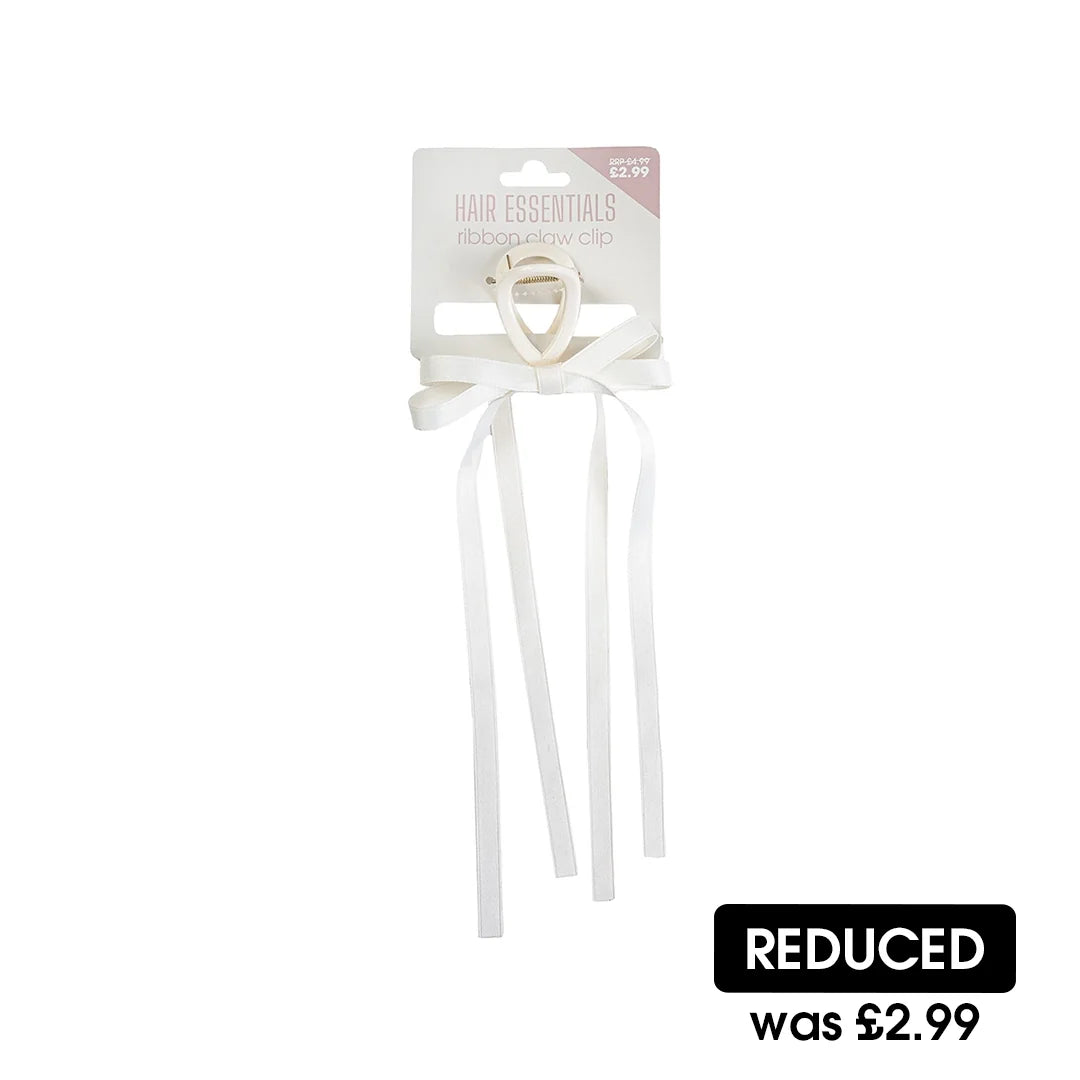 Beauty Outlet Claw Clip Cream Ribbon BEAU588