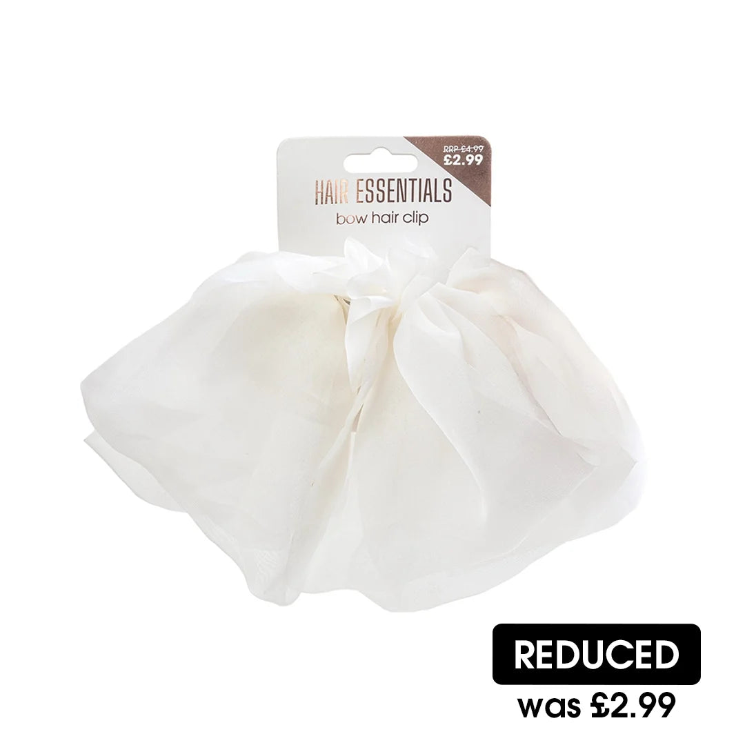 Beauty Outlet Chiffon Bow Clip Cream BEAU645