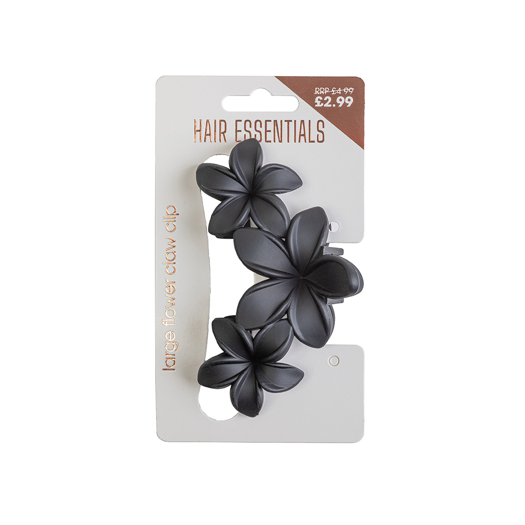 Beauty Outlet 3 Flower Claw Clip Black BEAU619