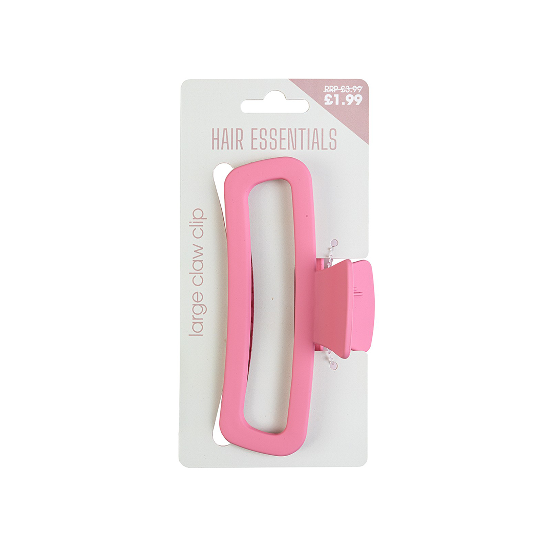 Beauty Outlet Claw Clip Large Open Square Pink BEAU650