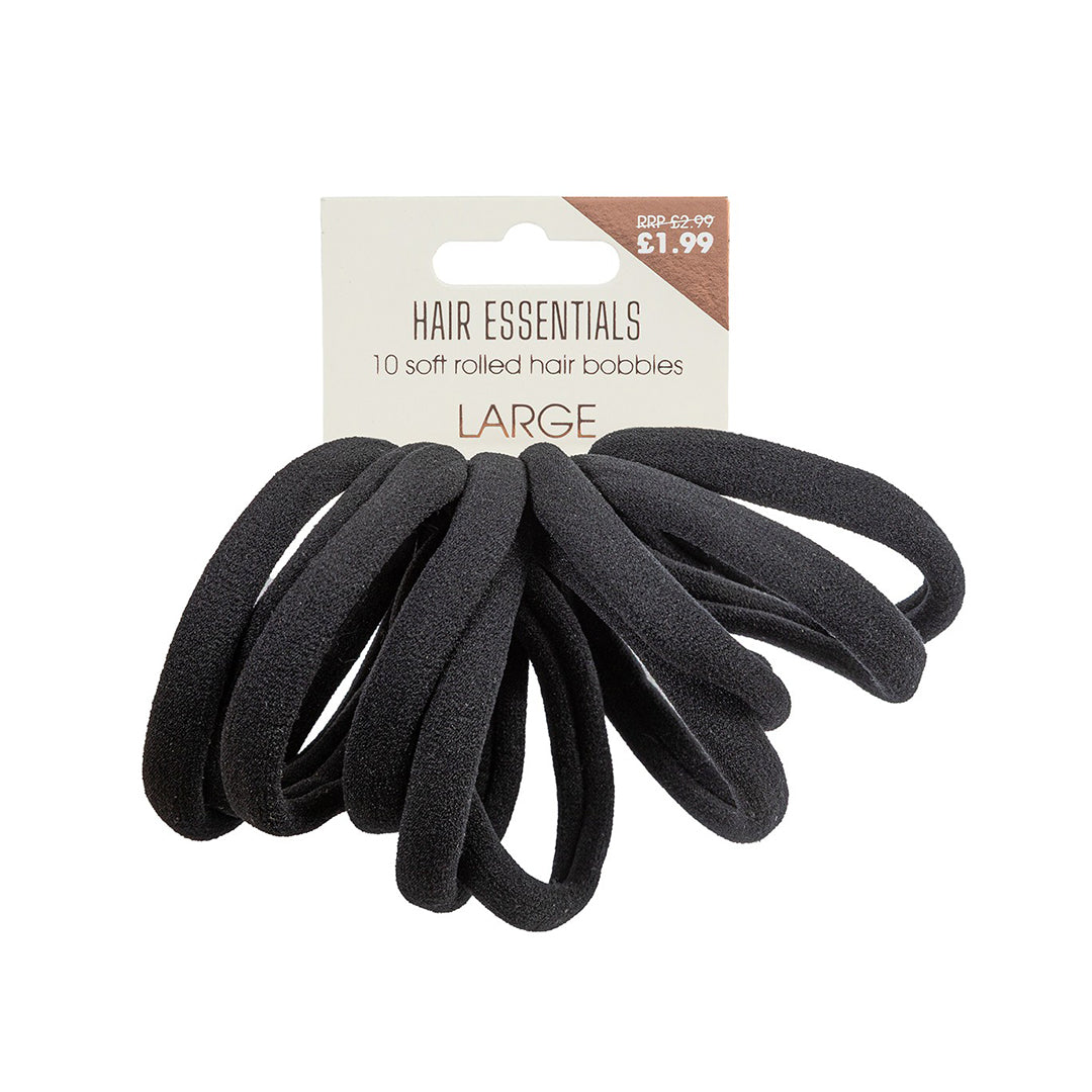 Beauty Outlet 10 Large Soft Rolled Elastics Black BEAU762