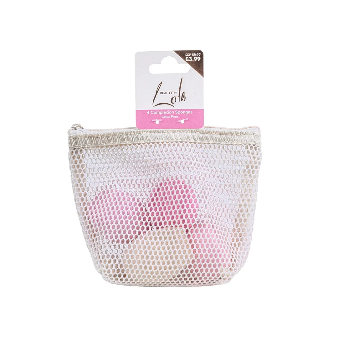 Beauty By Lola 4 Complexion Sponges In Mesh Bag BEAU766