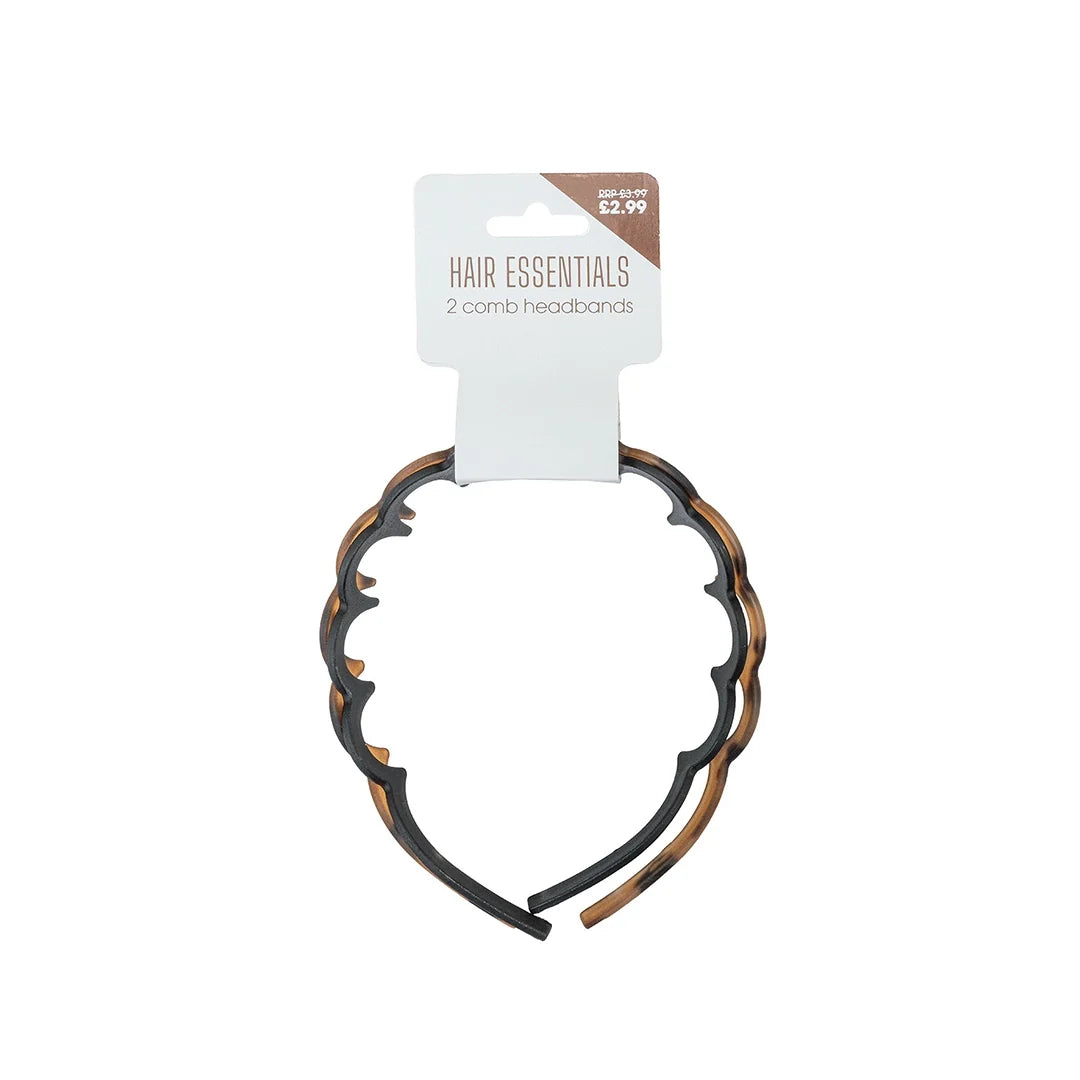 Beauty Outlet Comb Headband 2 Pack Black/Tort BEAU781