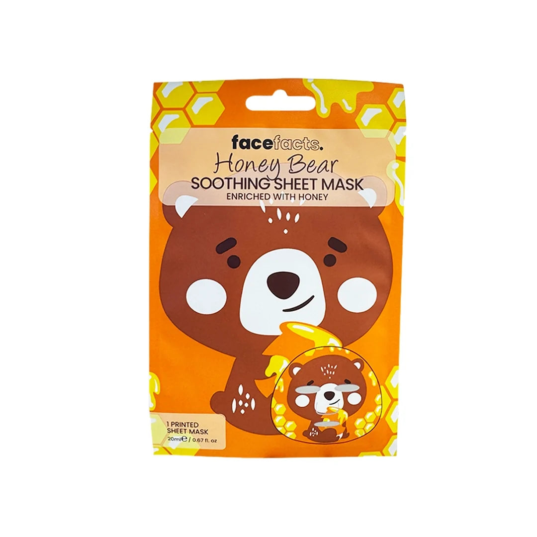 Face Facts Honey Bear Soothing Printed Sheet Mask With Honey