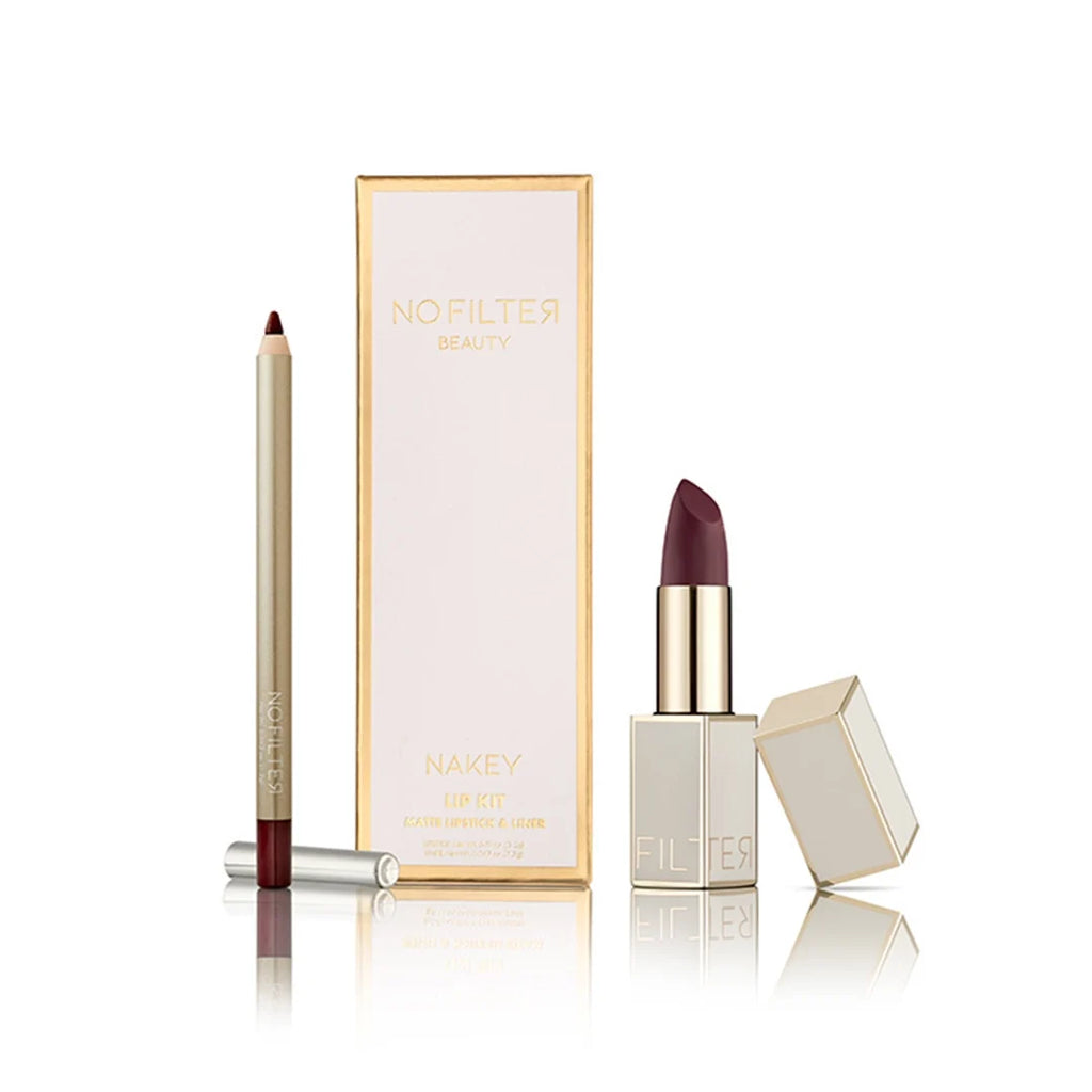 No Filter Beauty Lip Kit With Matte Lipstick & Liner Tuscany