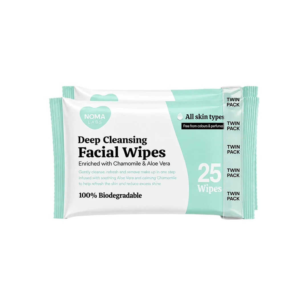 Noma Labs Twin Pack Deep Cleansing Facial Wipes x25 Wipes Per Pack