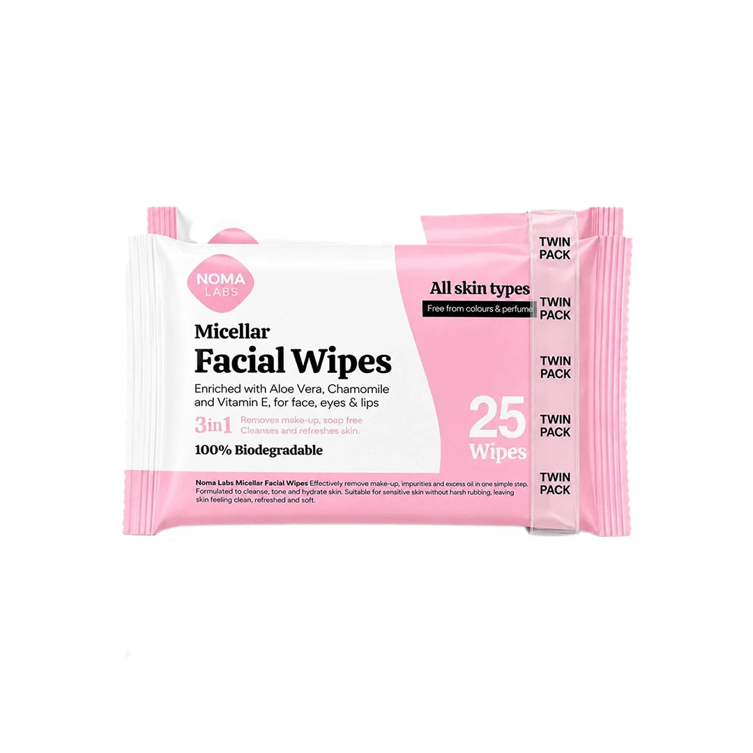 Noma Labs Twin Pack Micellar Facial Wipes x25 Wipes