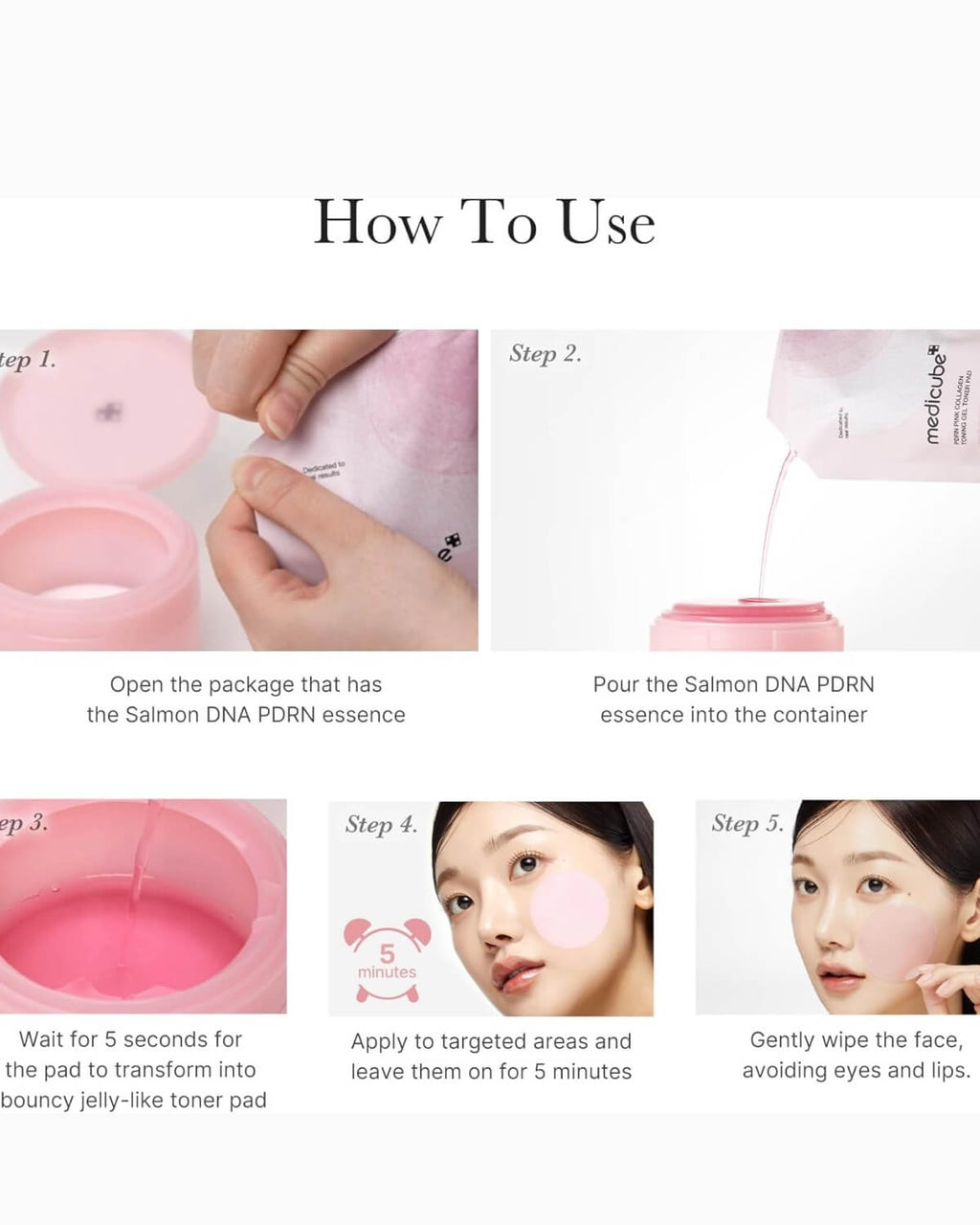 Medicube PDRN Pink Collagen Toning Gel Toner Pad