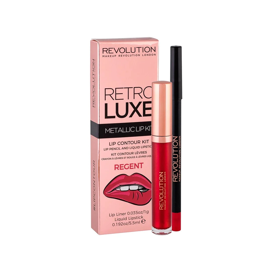 Revolution Retro Luxe Metallic Lip Kit Regent