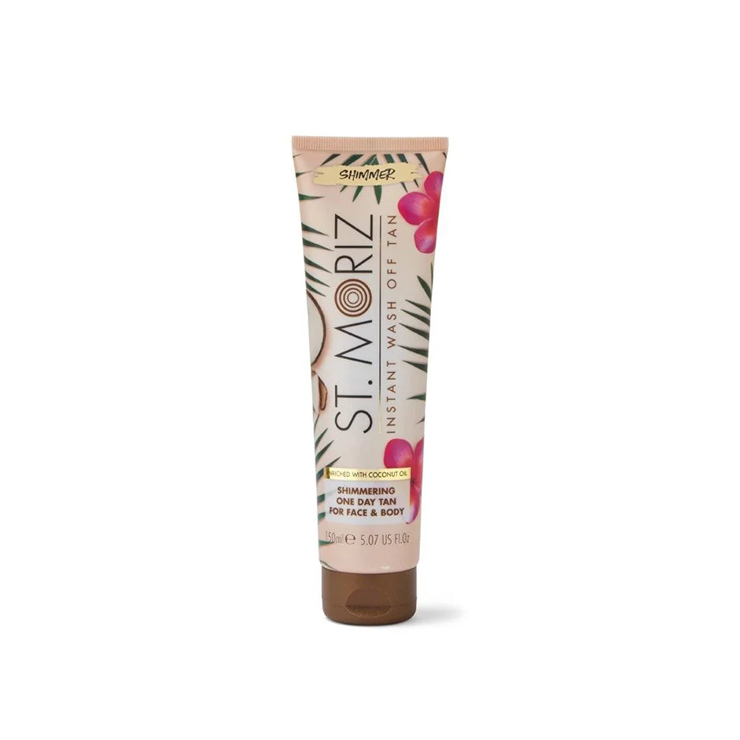 St Moriz Instant Wash Off Tan Shimmering One Day Tan For Face & Body 150ml With Coconut OIl