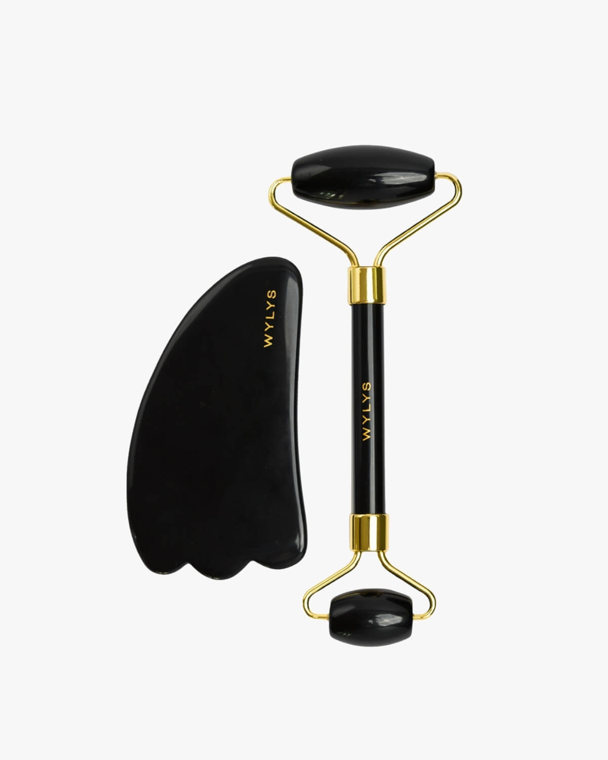 Wylys Black Obsidian Gua Sha + Face Roller Set
