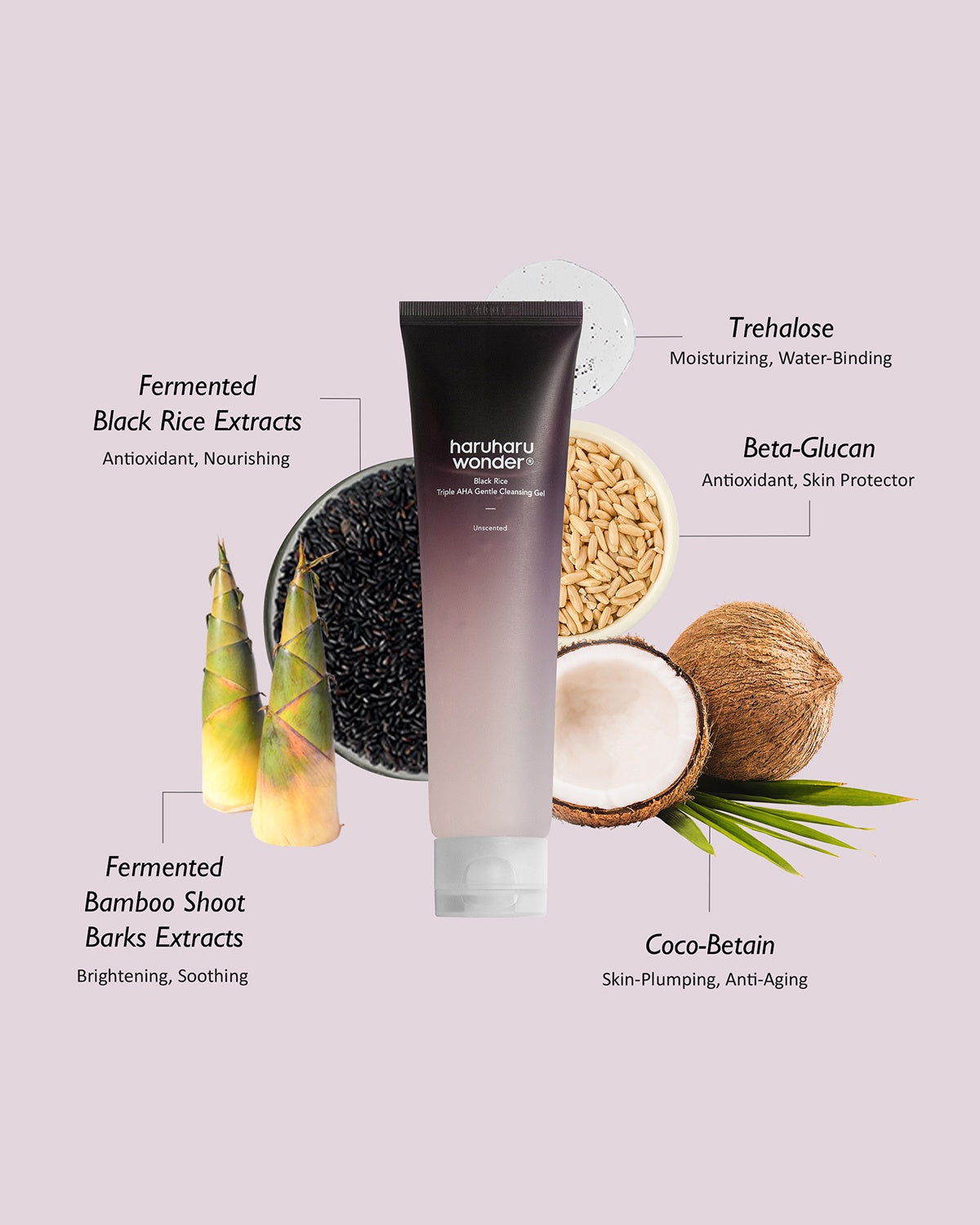 haruharu wonder Black Rice Triple AHA Gentle Cleansing Gel | Unscented